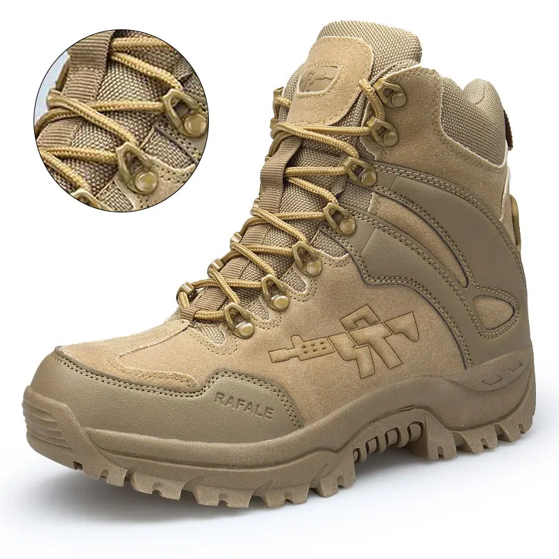 

CHRLCK Men's Non-slip Hiking Shoes Waterproof Trekking Shoes Spring Autumn Tactical Boots Wear-resistant Mountaineering Boots