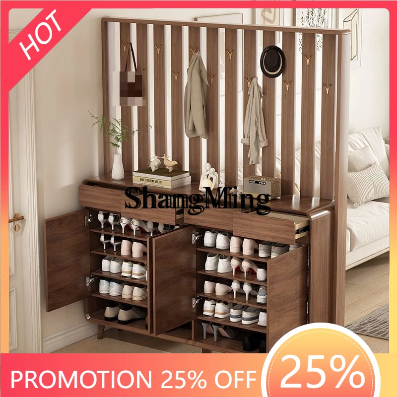 CL door partition entrance shoe cabinet Chinese living room shoe change stool combination coat rack integrated cabinet