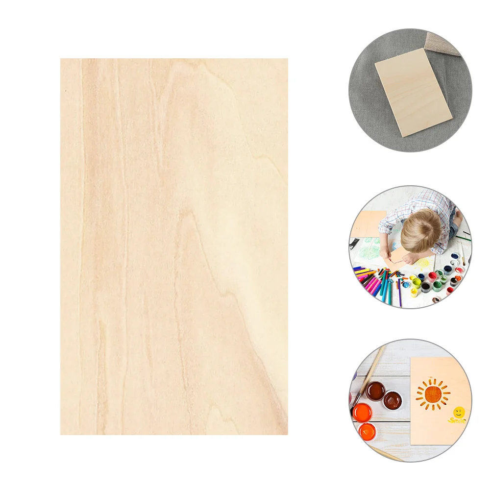 

10 Pcs Basswood Board Crafts Making Planks Unfinished Rectangle Wooden Slices Unpainted Plate