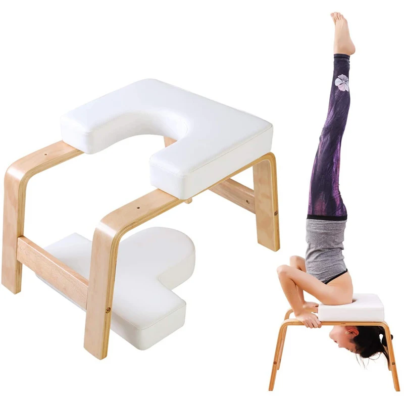 

Wood Wooden Yoga Inverted Handstand Bench Yoga Assistance Auxiliary Training Handstand Chair Home Household Mini Fitness Bench