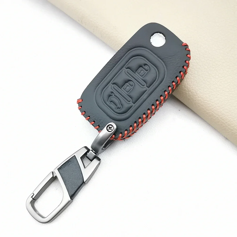 

Leather 3 Button Flip Key Bag Remote Control Car Key Chain Case Cover For Lada Sedan Largus Kalina Granta/Vesta Accessories