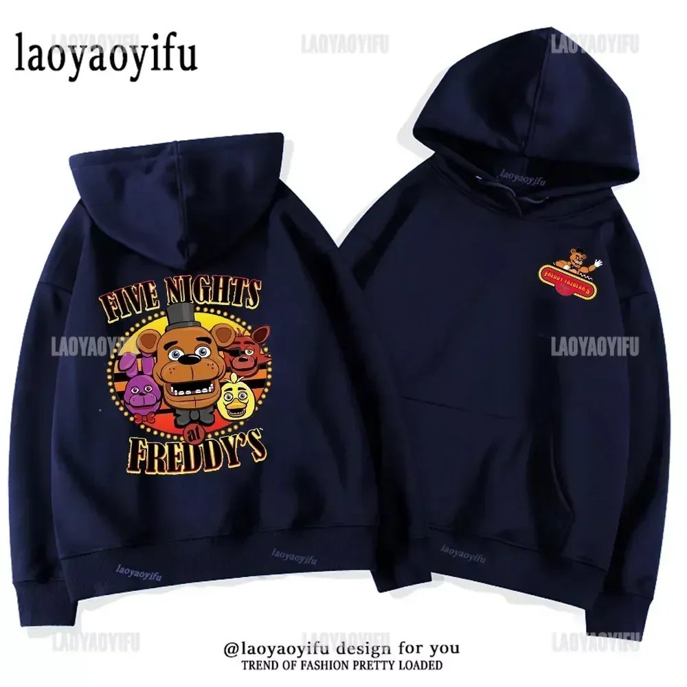 2024 Faff Hoodie Cartoon Boys Girls Fashion Hoodie Fall Harajuku Horror Game Five Nights At Freddie Anime Ropa Hombre Hoody