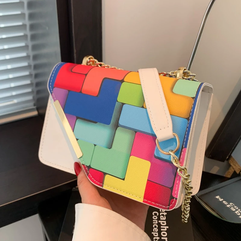 Mini bolso cruzado con cadena de lujo para mujer, bolso de hombro pintado de PU, monedero de Color sólido, bolso de mensajero de diseño de lujo,