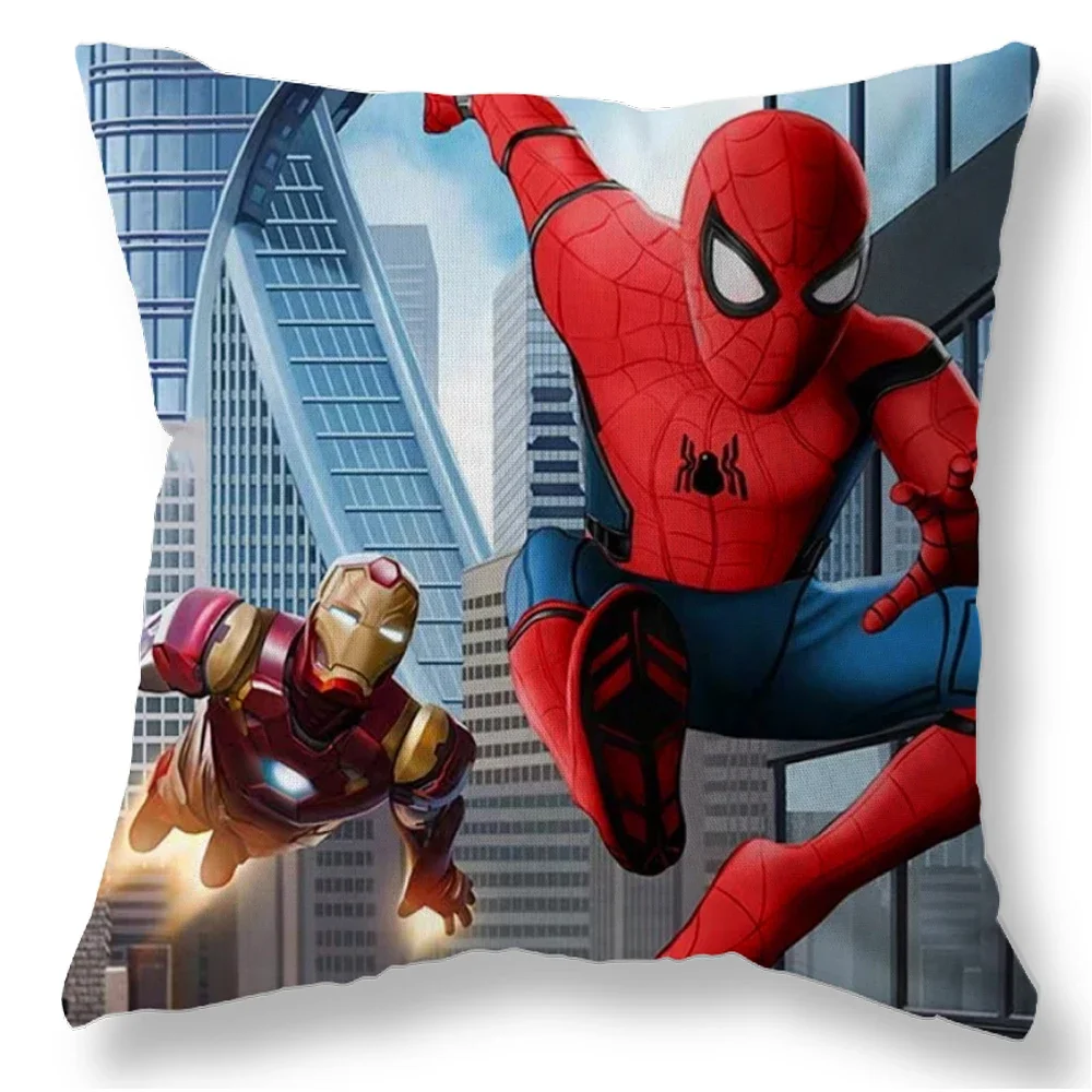 Disney Avengers Pillow Case Cushion Cover Spiderman Captain America Cartoon Children's Bedroom Boy 40x40cm