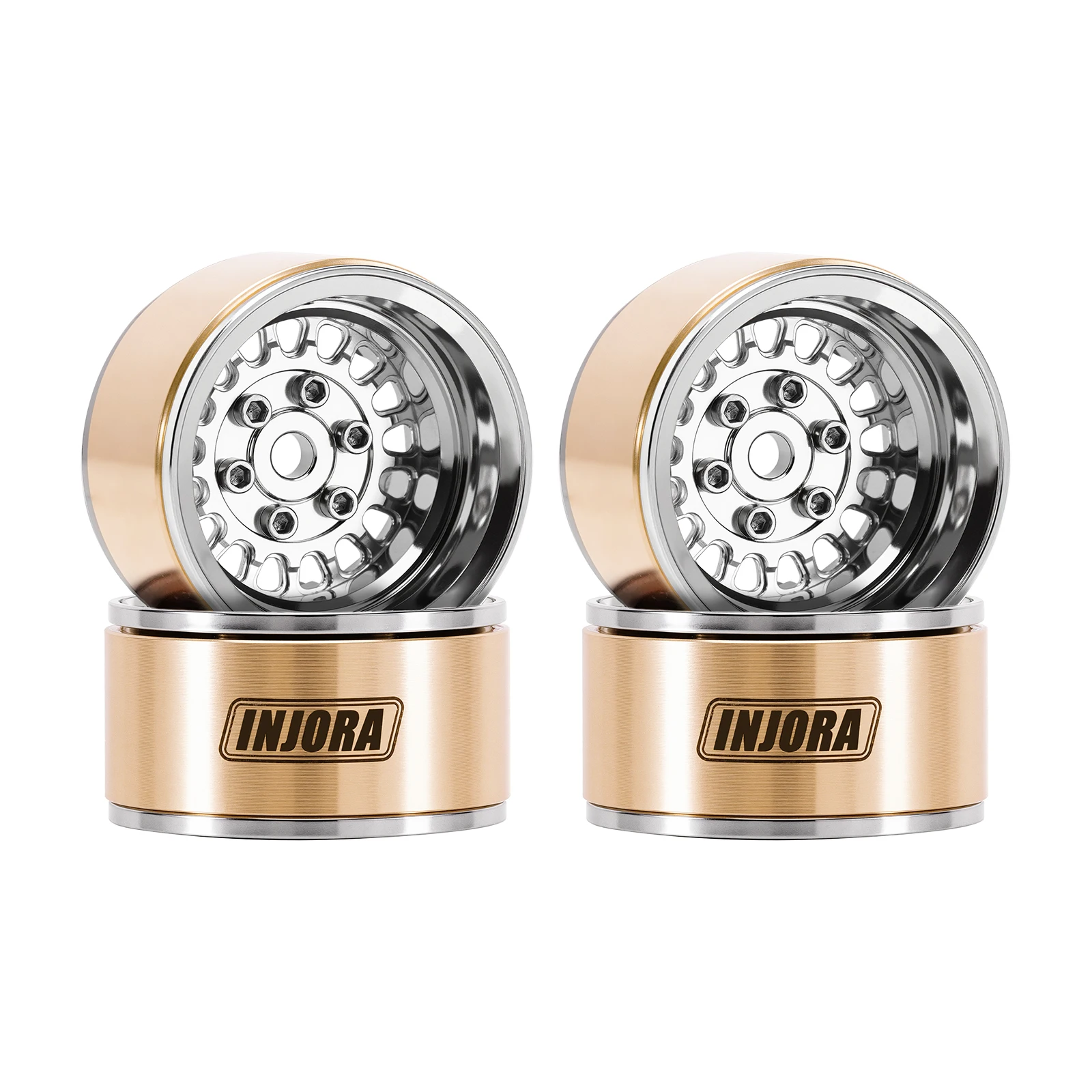 INJORA ModuWheel 1,0" messing en aluminium Beadlock-wielen voor 1/18 1/24 RC-crawlers
