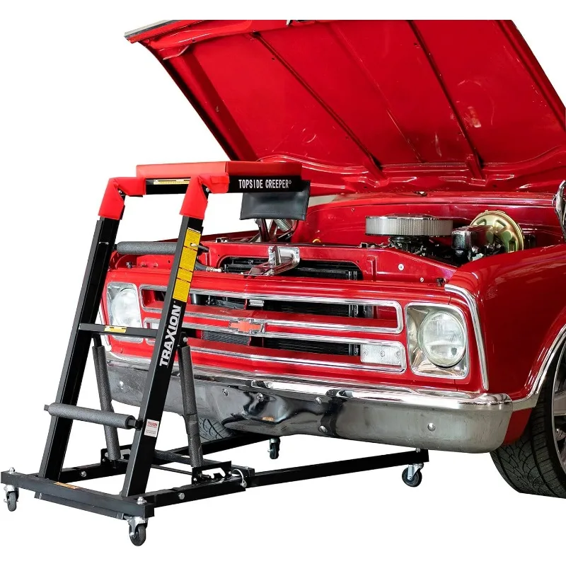 

3-100 Foldable Topside Automotive Engine Creeper, Red & Black
