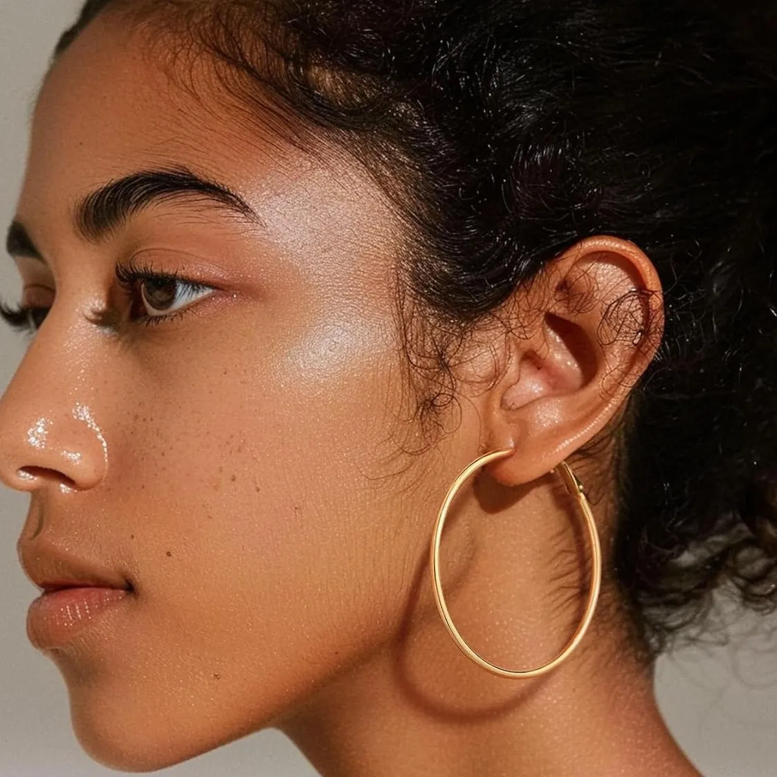 High-Quality Non-Fading Large Hoop Earrings for Women, Fashion Accessories, Stainless Steel 30/40/50/60mm Smooth Earrings
