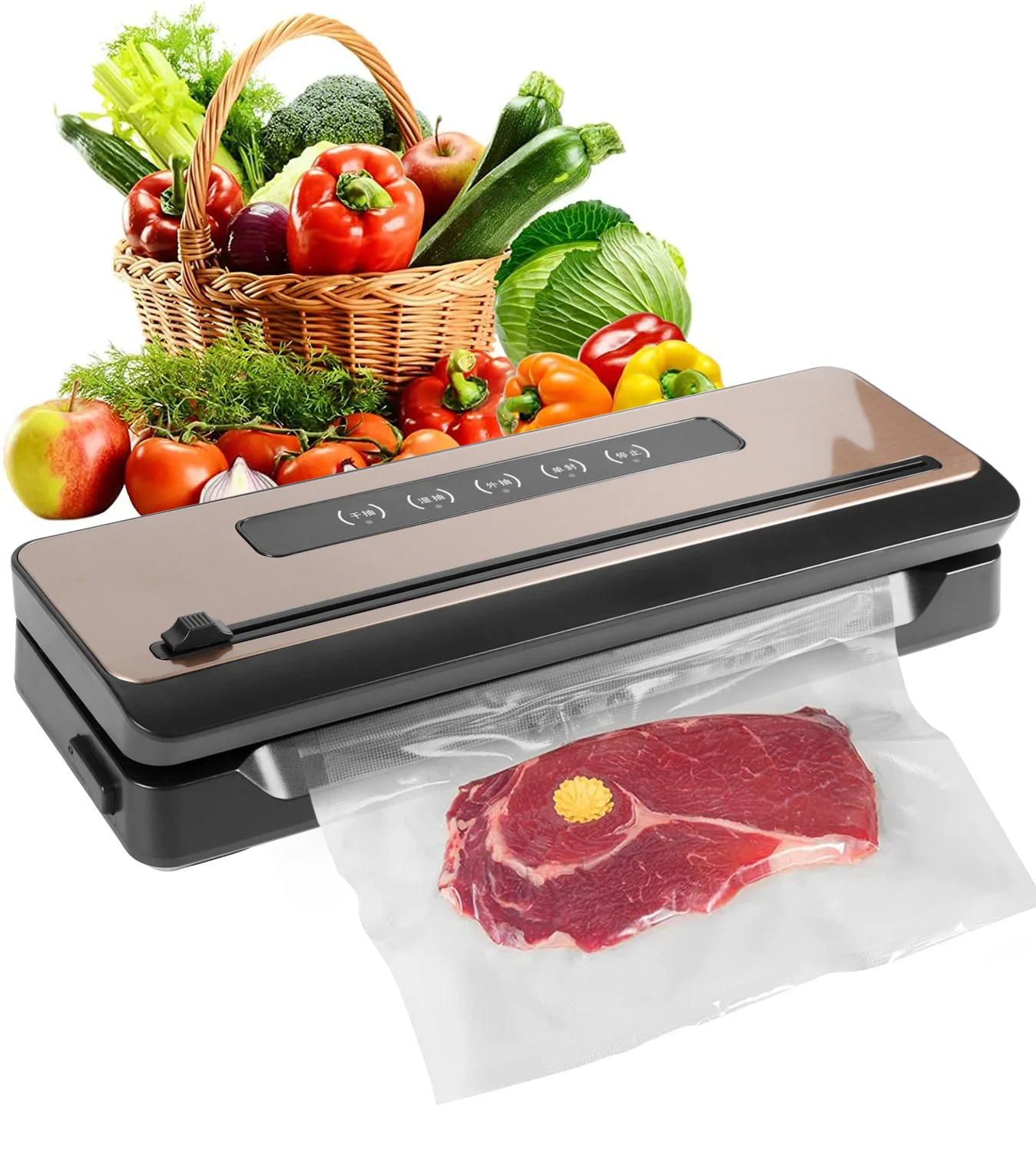 

Автоматический электрический вакуумный упаковщик OOTD с управлением через приложение, объемом 1,0 л, для домашнего хранения продуктов