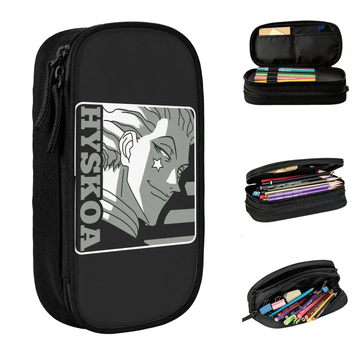 

Anime Hunter X Hunter Hisoka Pencil Case Lovely HXH Pen Holder Bag for Student Big Capacity School Supplies Gifts Pencil Box