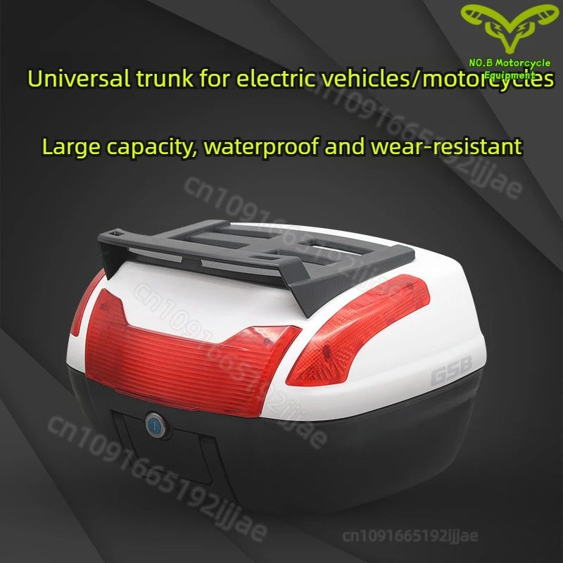 Large Capacity Motorcycle Storage Box Electric Motorcycle Rear Shelf Storage Box Luggage Case Motorbike Trunk Enlarged Tail Box