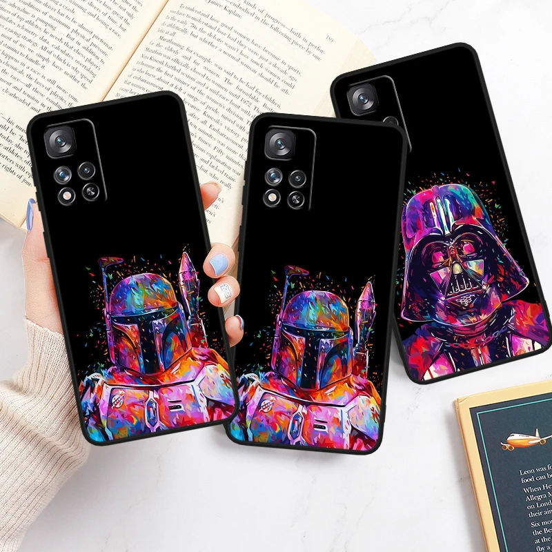 S-tar W-ars Dark Samurai For Redmi Note 13 12 Turbo 11T 11P 11E 11S 10T 10S 10 9 Pro Plus Max Silicone Black Phone Case