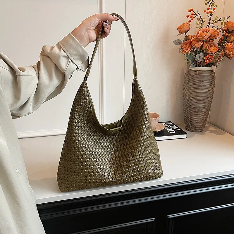 

Women Neoprene Tote Bag Large Capacity Handwoven Shoulder Handbag Casual Beach Travel Shopping Bag Lightweight Fashion Purse