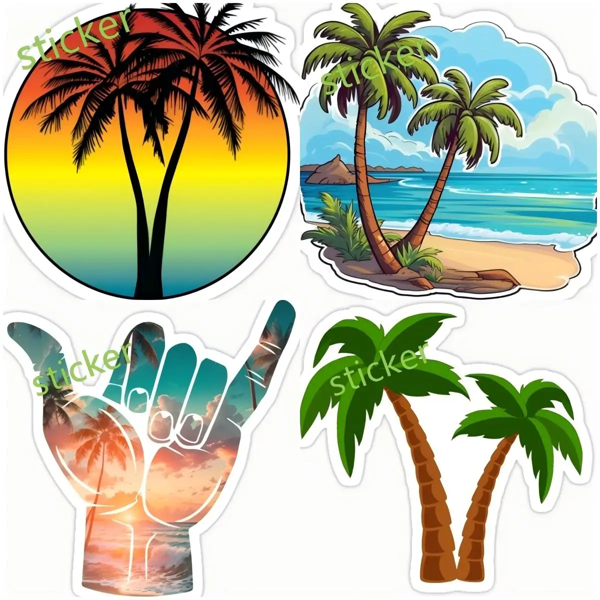 

Beach Palm Tree decak car stickers funny Cover Scratches Bumper Window Laptop Bodywork Vinyl Car Cart Gadgets Vehicles Trunk Box