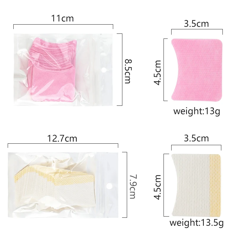 40pcs Eyelash Extension Remover Cotton Pad Lash Lifting Glue Bottle Mouth Prevent Clogging Wipes Paper Clean Napkin Makeup Tools