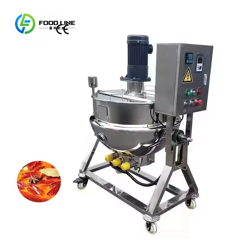 Customized Fully Automatic Commercial Gas Sandwich Pot Hotpot Base Boiling Stir Fry & Douban Sauce Mixer Electric Heating