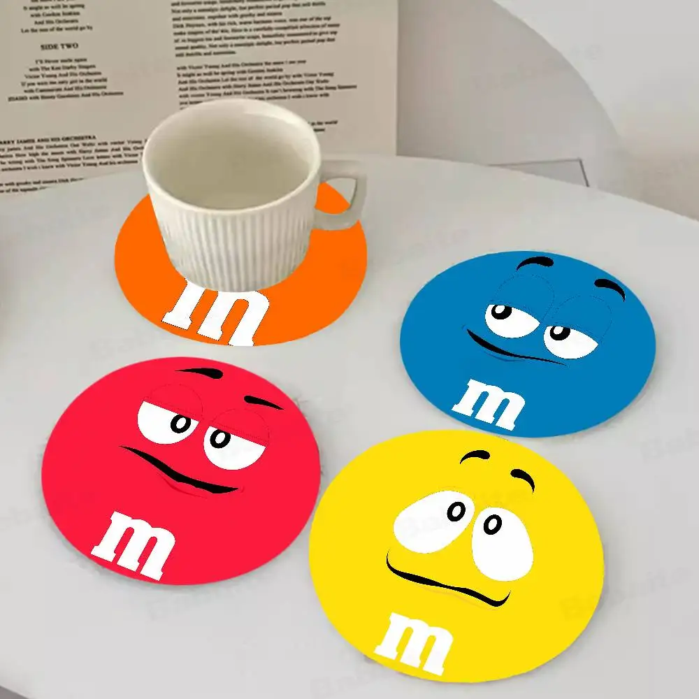Chocolate candy Themed Wooden Coaster Creative Heat-Resistant Non-Slip Table Mat, Suitable for Protecting Desktop