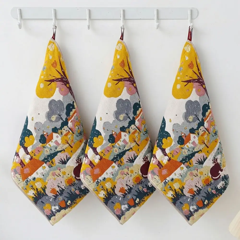 34x40cm Large Hand Towel 4 Layer Cotton Gauze Quick Dry Pure Cotton Dish Cloth Decorative Kitchen Towel Home Restaurant