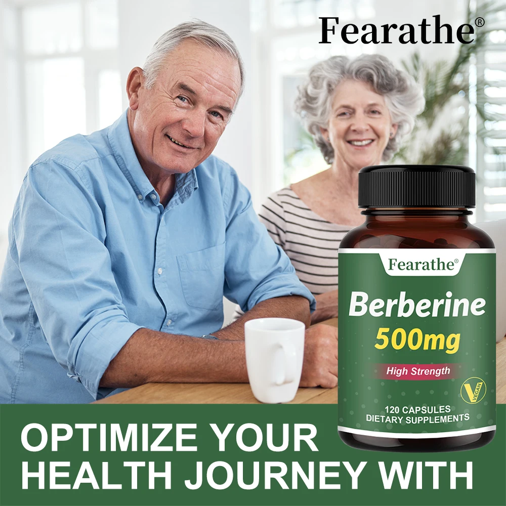 Berberine 500 Mg Supplement, 120 Veggie Caps, High Strength, Supports Immune System, Promotes Overall Health, Gluten Free