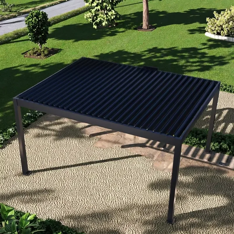 Amas Durable Electric Aluminum Foldable Motorized Pergola for Outdoor Use Waterproof Retractable Folding Louvered Roof