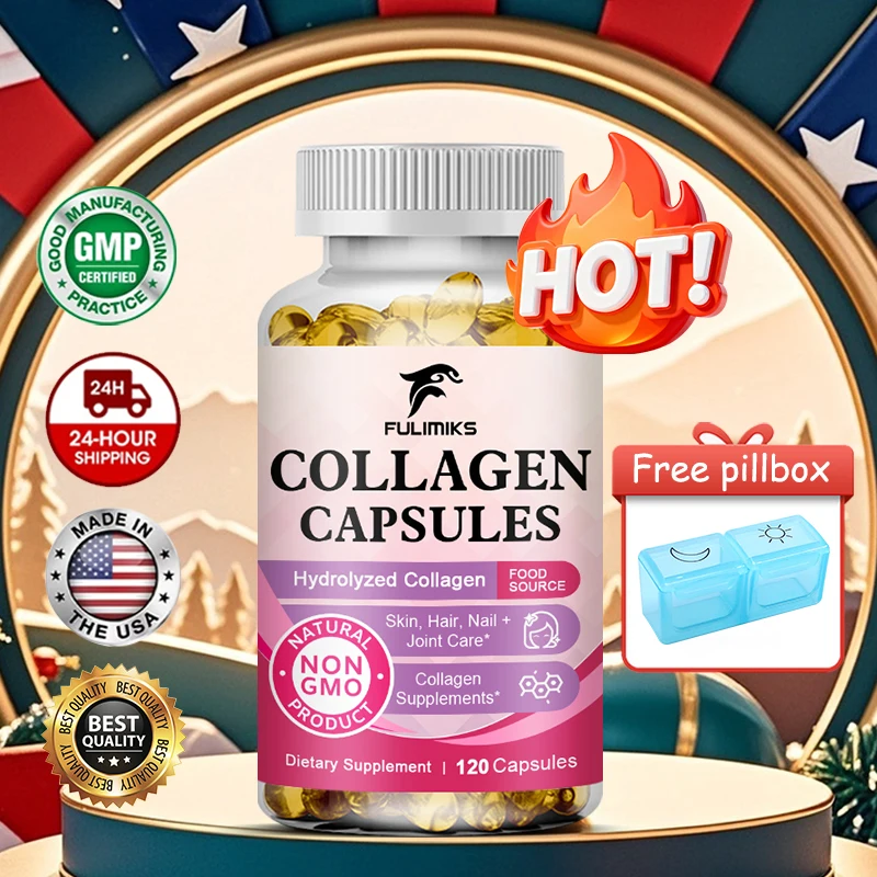 

Complete Collagen Capsules, Support Skin Moisturizing, Skin Elasticity, Relieves Joint Pain, Improves Skin Suitable, Women & Men