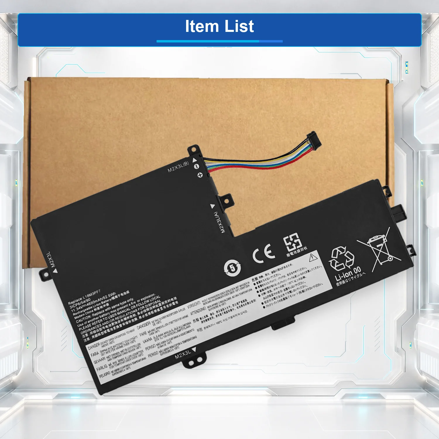 L18C3PF7 52.5Wh 11.34V Laptop Battery For Lenovo IdeaPad S340-14IML S340-15API S340-15IWL C340 Flex L18M3PF7 L18C3PF6