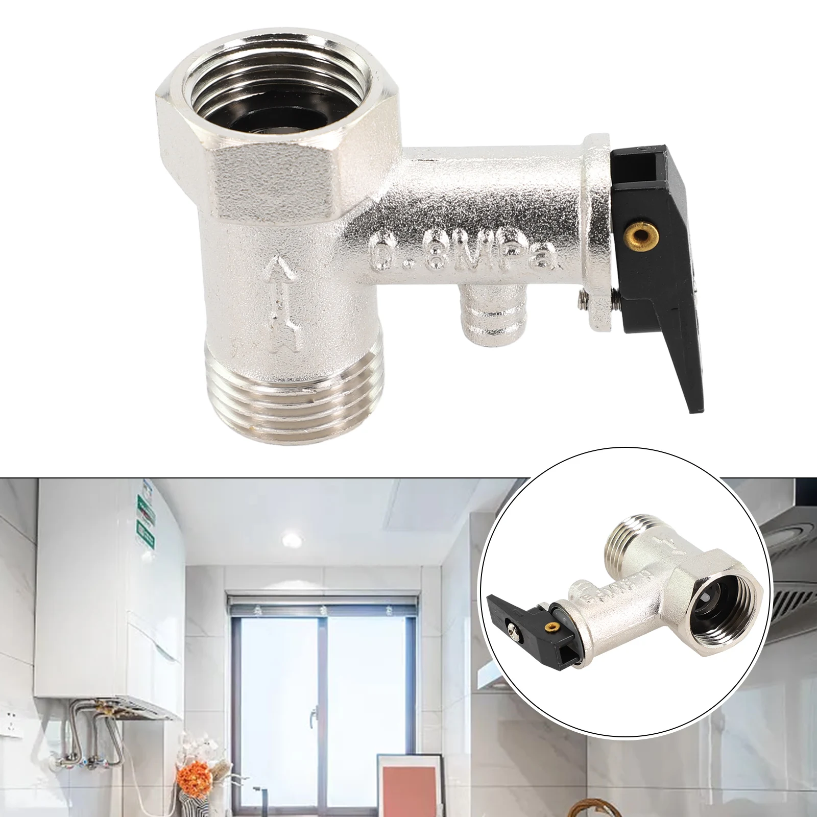Safety Check Valve Pressure Relief Valve Boiler 1/2Inch Threads DN15 Adjustable Pressure Relief Valve For Water Heaters System