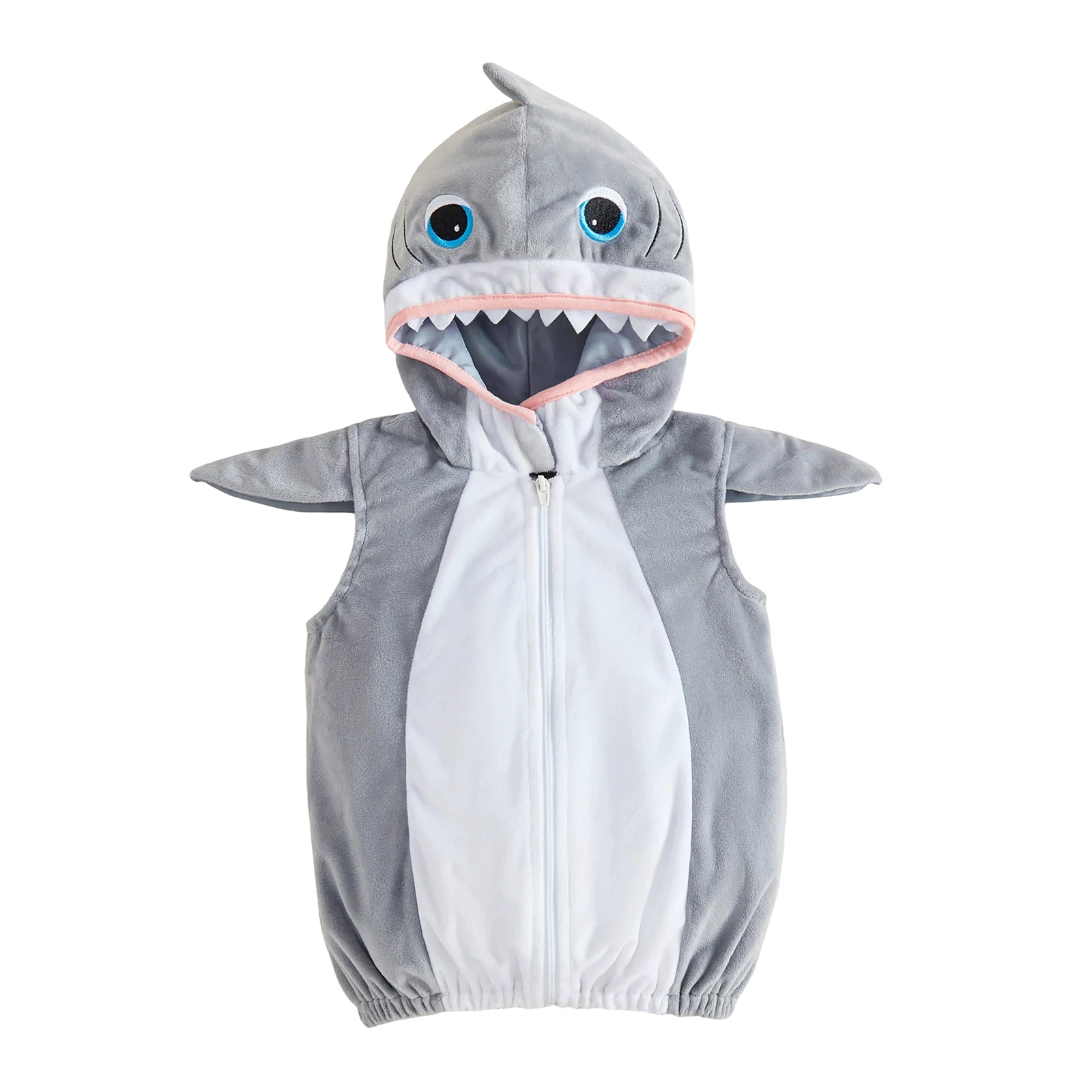 2027 Creative Hooded Shark Jumpsuit Toddler Baby Boy Halloween Shark Costume Cute Toddler Zipper Hooded Vest for Cosplay Winter