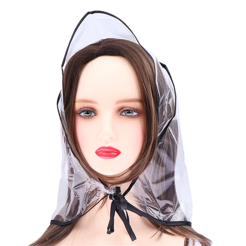 Bonnet de protection en plastique pour femme et femme, chapeau de pluie, coiffure transparente, vous garde les cheveux parfaits, même après une douche de pluie, 1PC