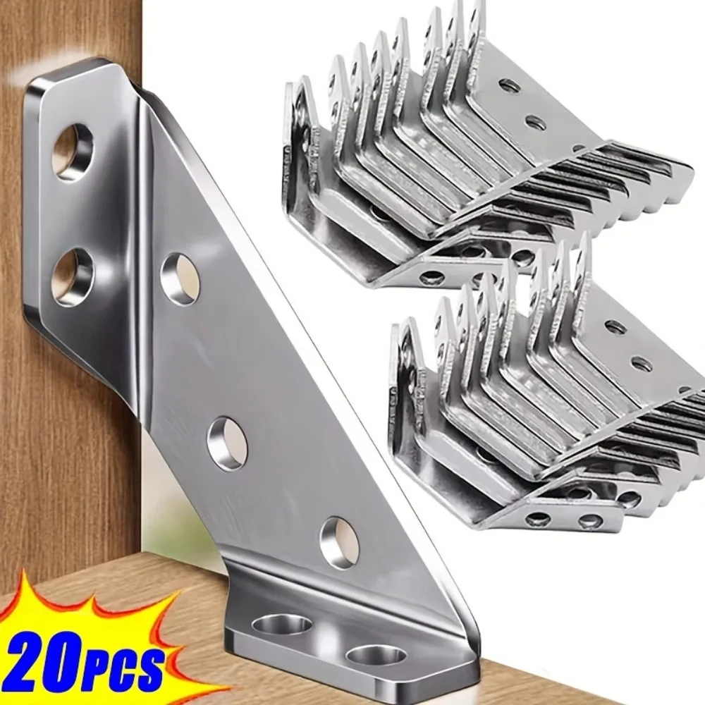 

Corner Brackets Stainless Steel Furniture Angle Shelf Connector Cabinet Support Fixing Frame Corner Brace with Screw