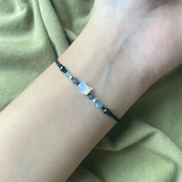 Couples' Handmade Cute Cat Bracelet Set, Unique Gift