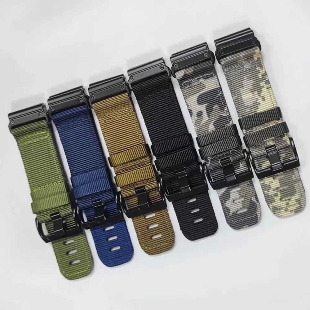 Nylon Watch Strap for Garmin Tactix 7 AMOLED Delta Bravo Quickfit Band 22mm 26mm Bracelet for Quatix 7 7X 6 5 3 Sports Wristband