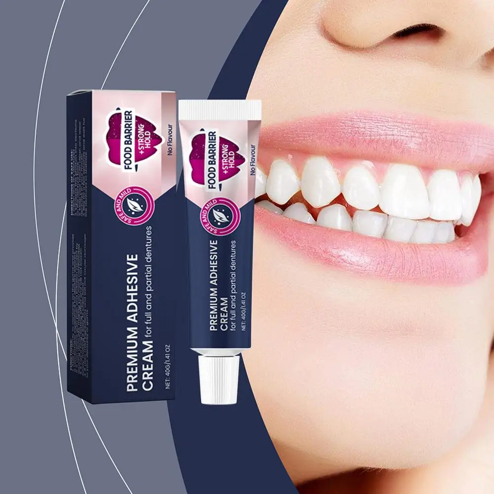 

40g Premium Denture Adhesive Fixing Cream Extra Strong Product Dentistry Loosen Prevent Stick Glue Professional Paste Dentu F6K8