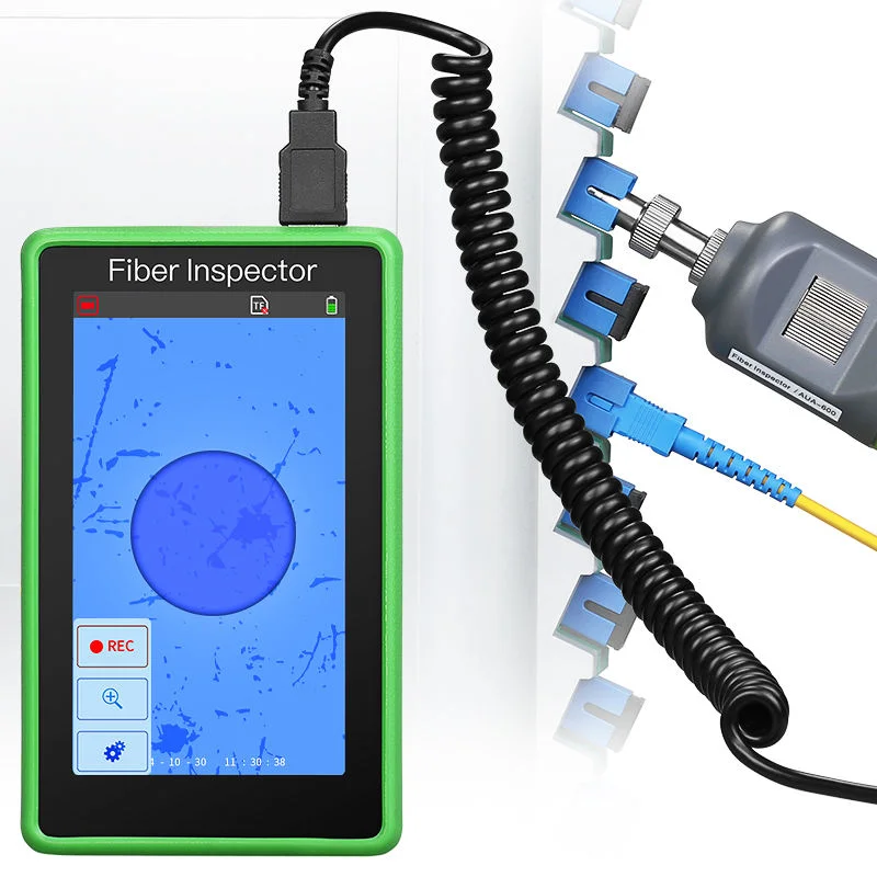 Fiber Optic Microscope AUA-600 FTTH Cleaning Tool Face Magnifying Glass SCUPC/SCAPC Interface Fiber Optic Face Detector