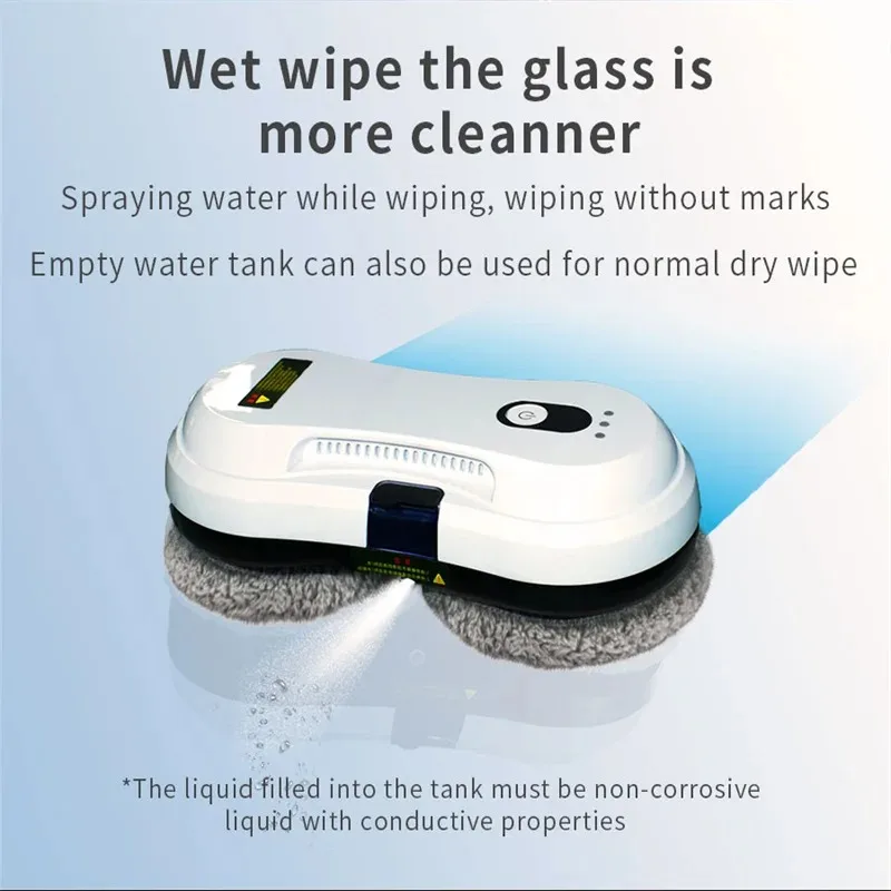 Window Cleaning Robot Dual Water Spray Glass Washing Robotic Vacuum Cleaner Smart with Power outage protection 
