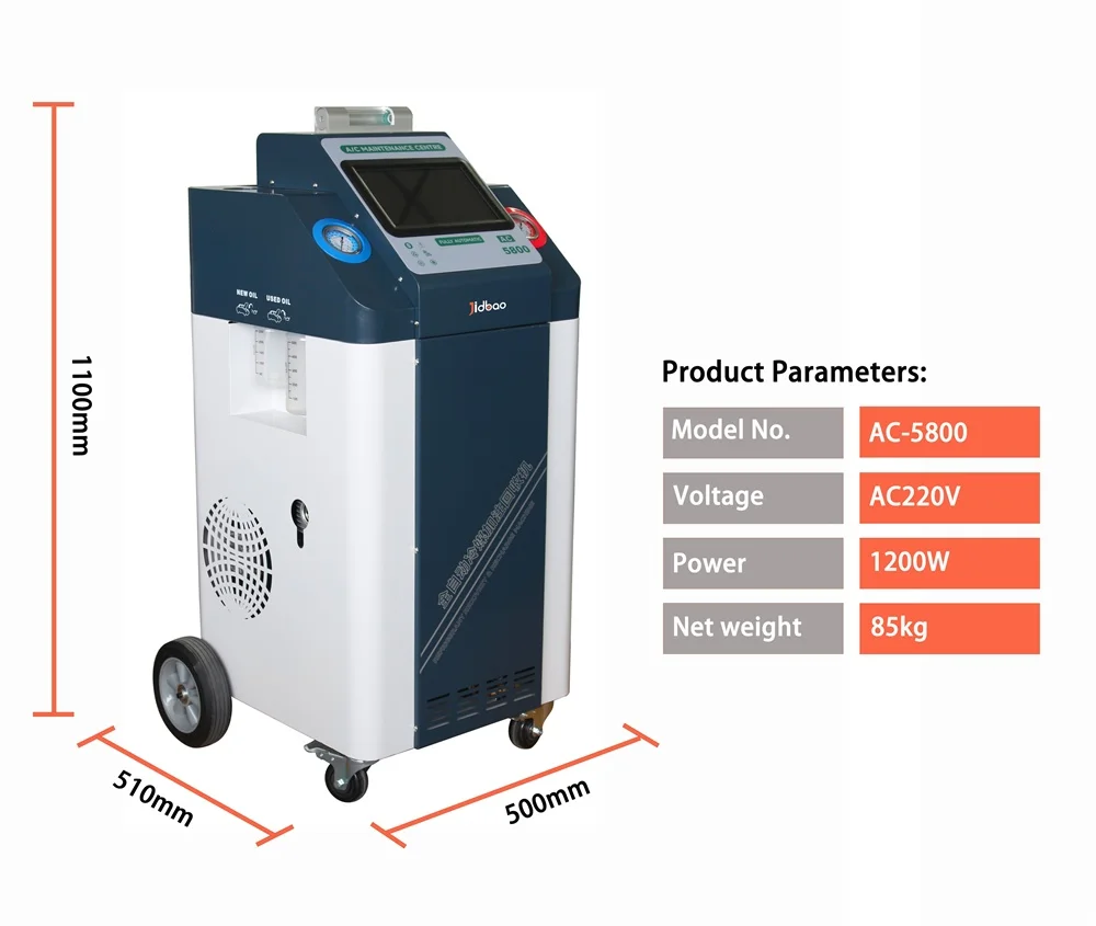 Full Automatic AC Recovery Machine Car Air Conditioner System Refrigerant Recovery Machine