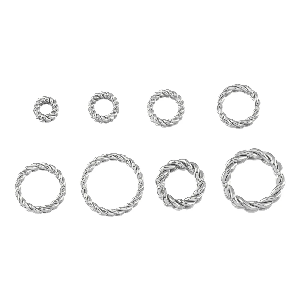 20 Stück Edelstahl-Drehseil-Kreisverbinder, geschlossene Biegeringe, dicke Spaltringe für DIY-Schmuckherstellung und Bastelbedarf