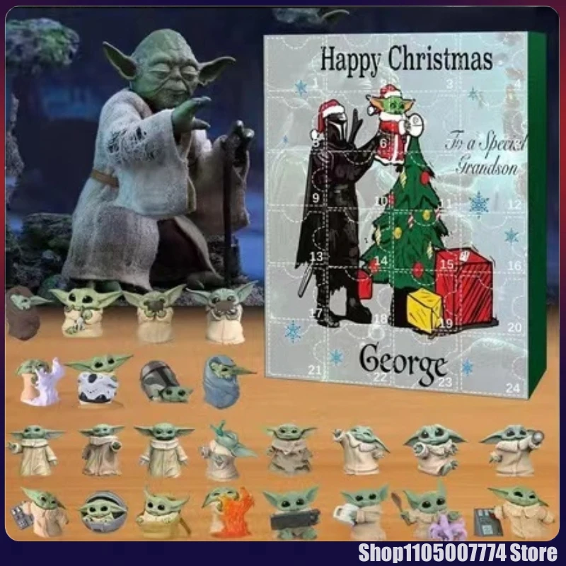 Calendario de Adviento de Navidad de 24 días, figura de Star Wars, muñecos de Robot Yoda, Cuenta atrás, Calenda, regalo para niños, juguetes de decoración para festivales