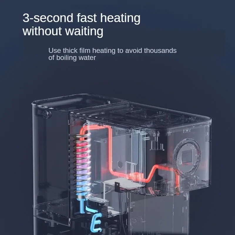 タッチスクリーン付きカウンタートップ浄水器,温水および冷水ディスペンサー,調整可能な抗菌アプリケーションの相互接続