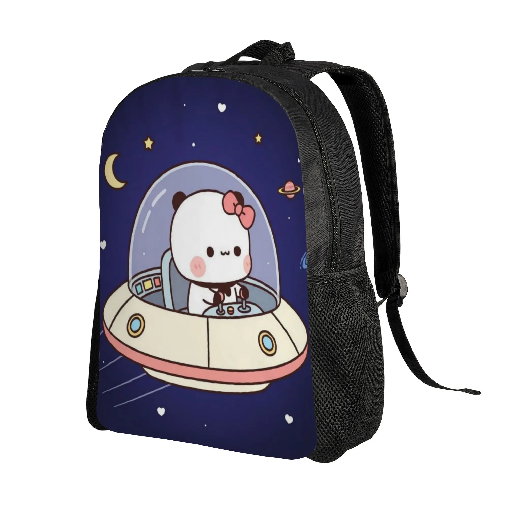 Cartoon Panda Bubu Dudu Backpack for Men Women Fashion Student Work Daypack Alien Spaceships Laptop Canvas Bags Outdoor