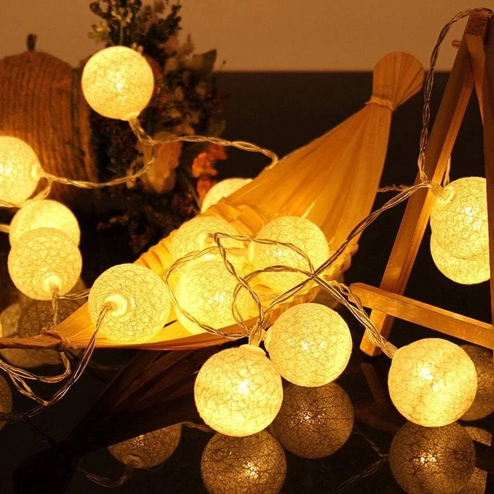 Add A Magical Glow To Your Little Princess's Room - 1pc Ball String Lights With 10 LED Colorful Macaroon Lights, 1.5m/3m