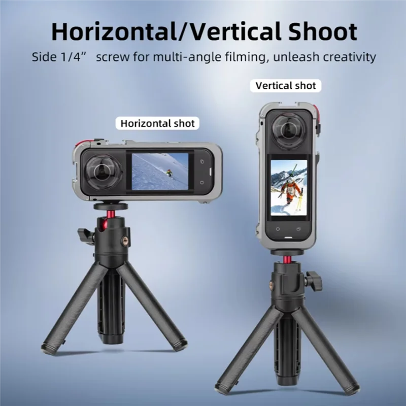 JABS-untuk Rangka Rumah Sangkar Pelindung Logam Insta360 X5, Cermin Penutup Lensa Silikon & Tas Penyimpanan Pelindung