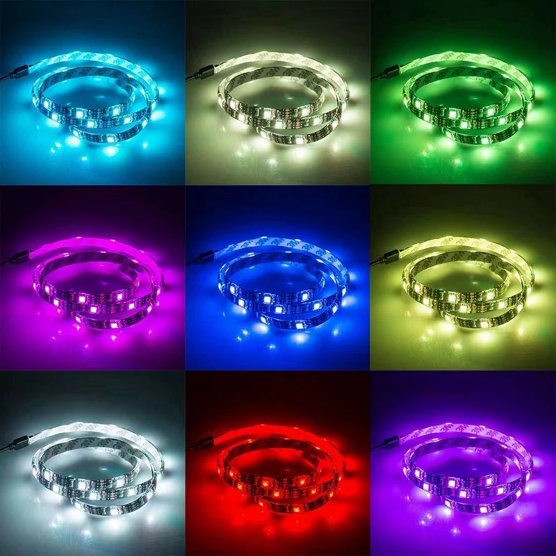 LED Light Strip 5V 5050RGB 30 Lights Soft Light Strip TV Background Light  Low Voltage Colorful Decorative Light Blackboard