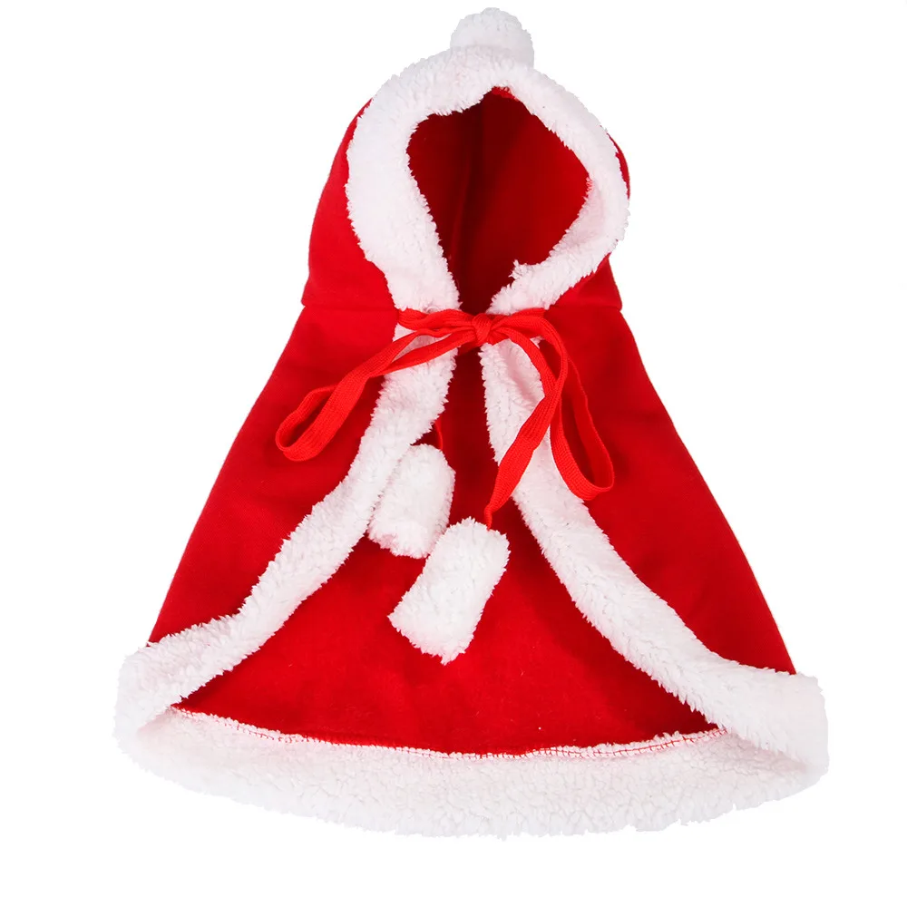 Cat Costume Santa Cosplay Funny Transformed Cat Dog Pet Christmas Cape Dress Up Clothes Red Scarf Cloak Props Decor Supplies