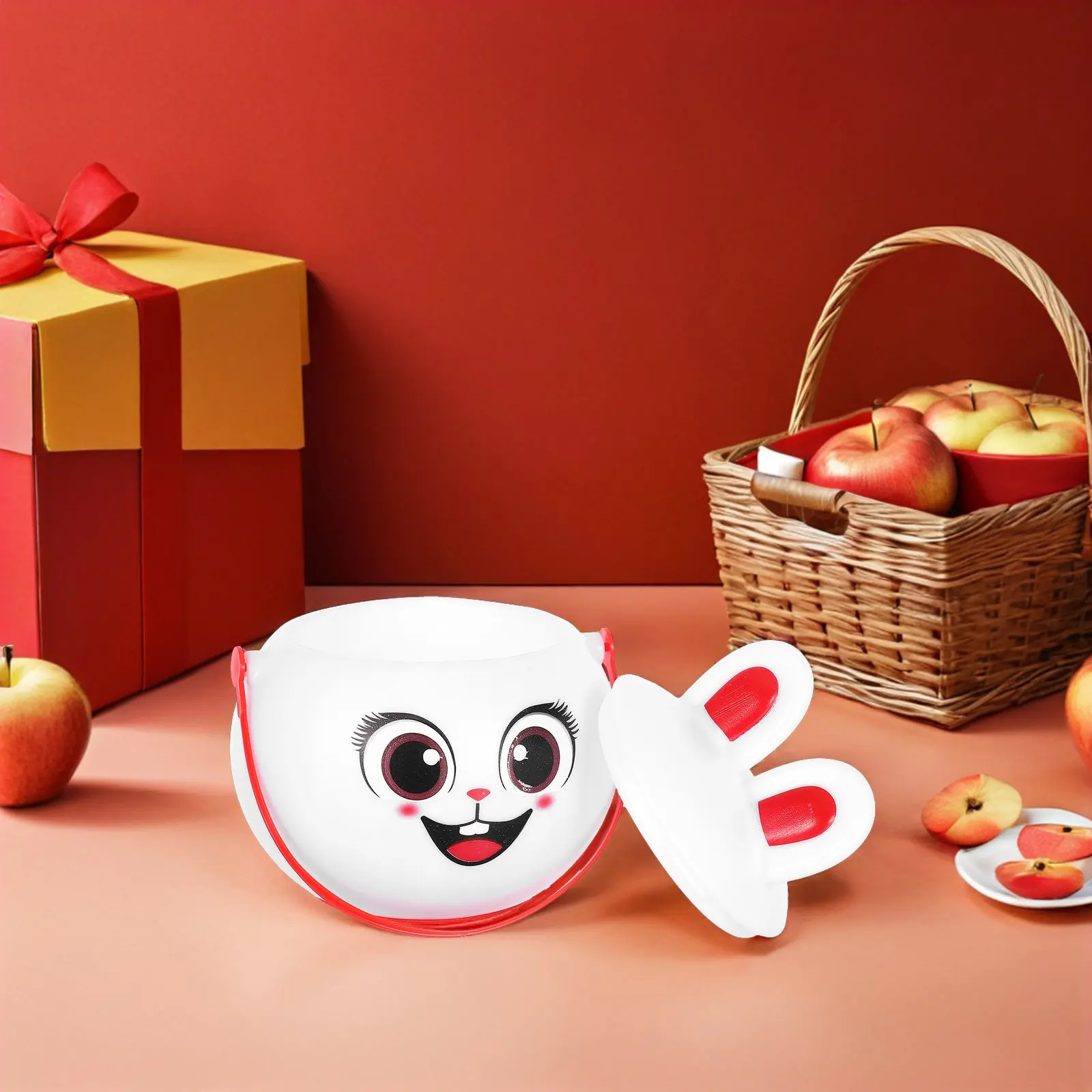Rabbit Glowing Lantern Mid-Autumn Festival Handmade Lightweight Portable Chinese Traditional Lantern for Family Gatherings and