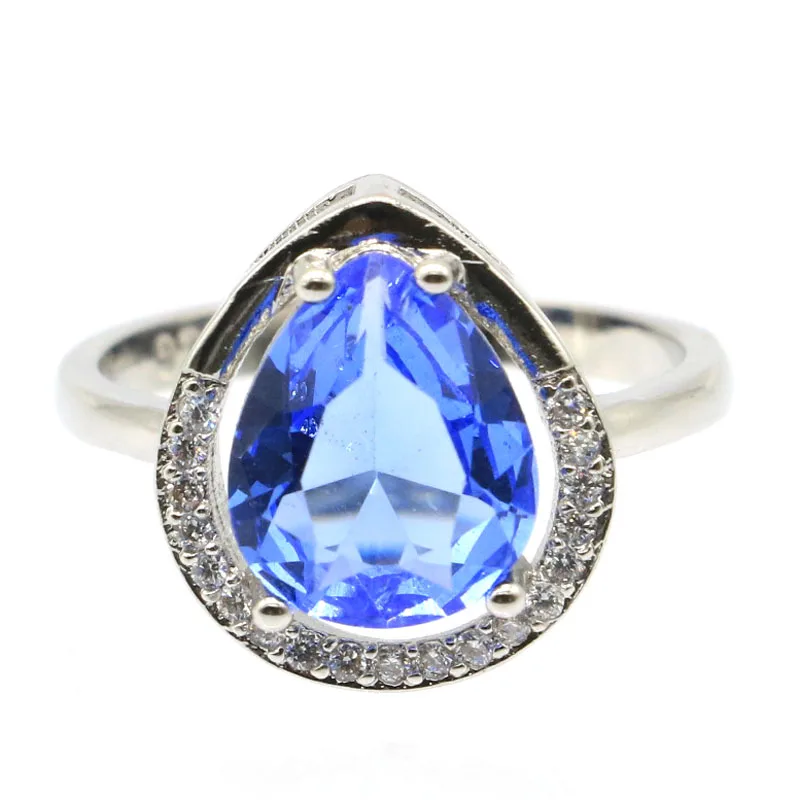 Buy 4 Get 1 Free 15x13mm Romantic Tourmaline Blood Ruby Fire Rainbow Mystical Topaz London Blue Topaz Gift For Girls Silver Ring