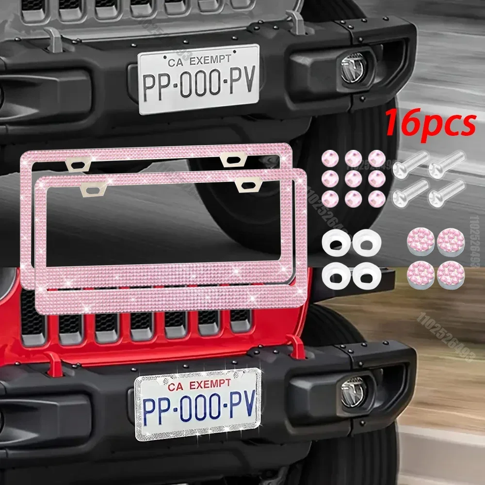 

1/2PCS Stainless Steel Drilling License Plate Holder License Plate Frame Car License Plate Holder Exterior Decoration