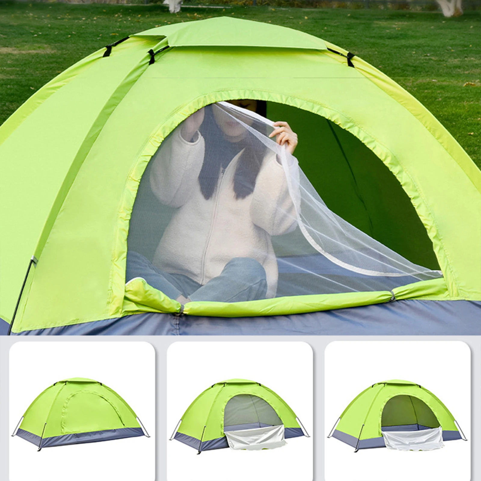 

1/2 Person Ultralight Camping Tent Single-Layer Portable Hiking Tent Anti-UV Coating For Fishing / Backpacking/ Trip/Hiking Part