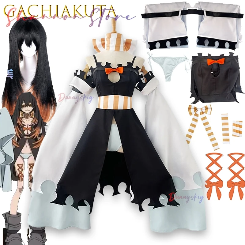 

Amo Empool Costume Anime Gachiakuta Cosplay Sexy Strappy Slit Hollow Out Lingerie Jirai Kei Wigs Halloween Lolita Halloween Cos