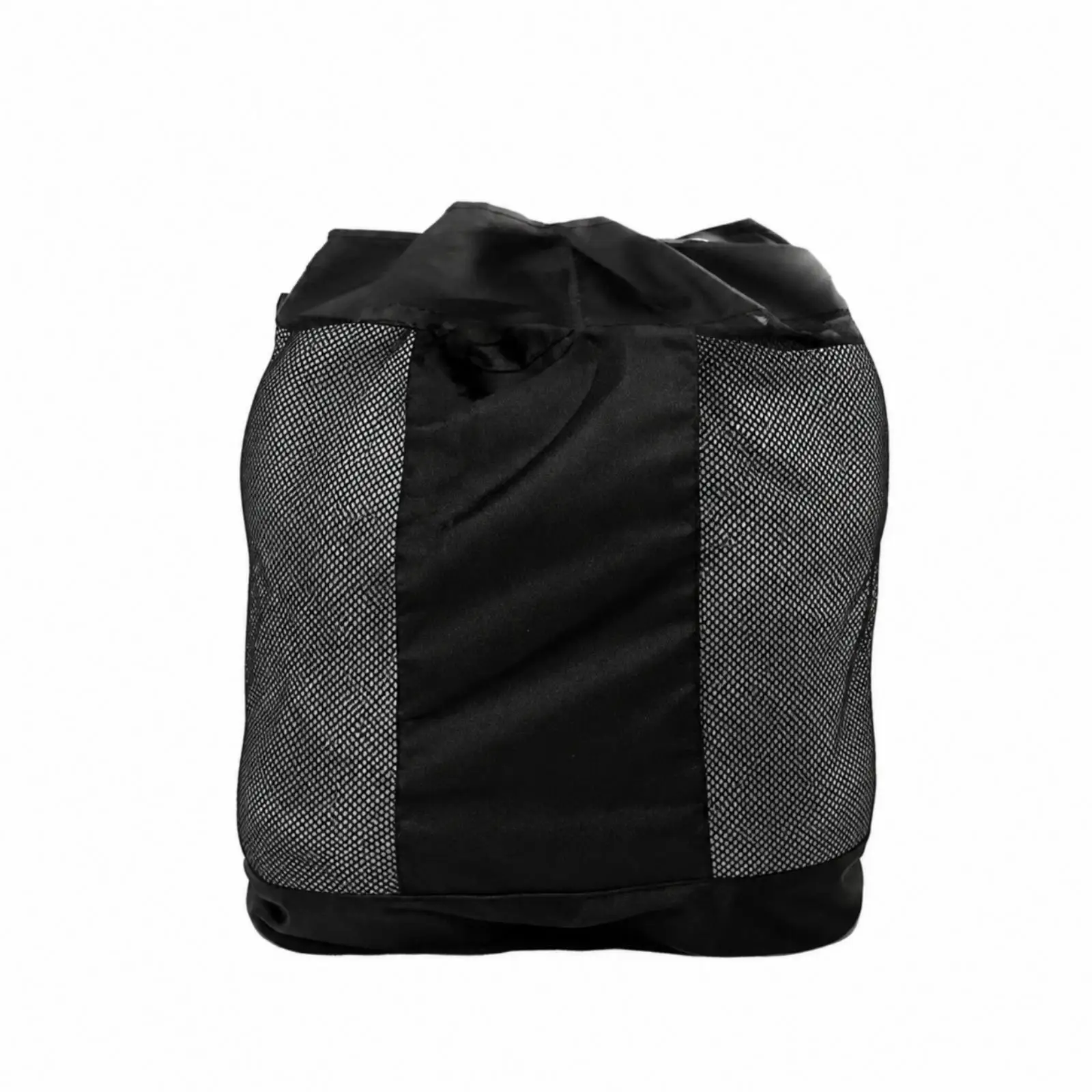 Mesh Panel Sports Ball Holder Drawstring Sack with Strap for Training Field Court Use