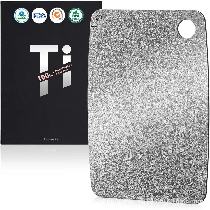 High-end Ice Crystal Titanium Cutting Board Pure Titanium One-piece Molded Corrosion-resistant Rust-free Odorless